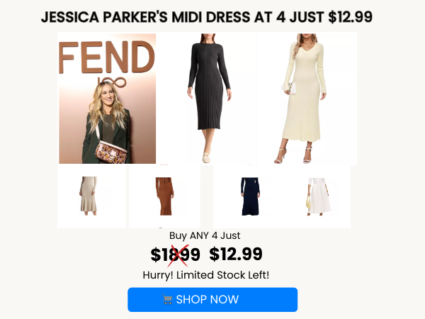 Sarah Jessica Parker’s Ribbed Knit Midi Dress Is…