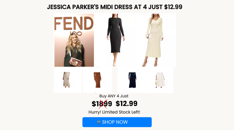 Sarah Jessica Parker’s Ribbed Knit Midi Dress Is…